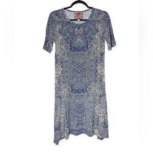 Johnny Was The Janie Paisley Boho Knee Length Dress Size Small Stretch Rayon